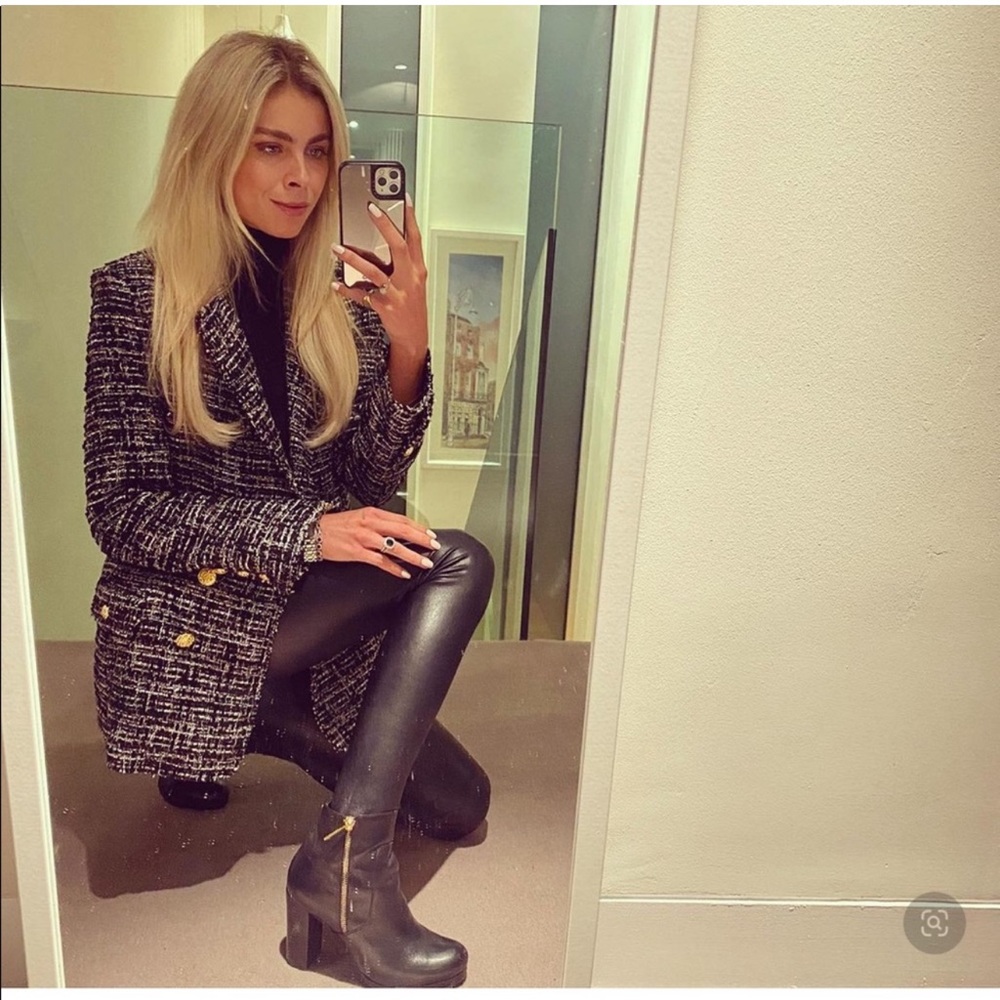 ZARA Double Breasted Textured Weave Coat - Picture 2 of 11